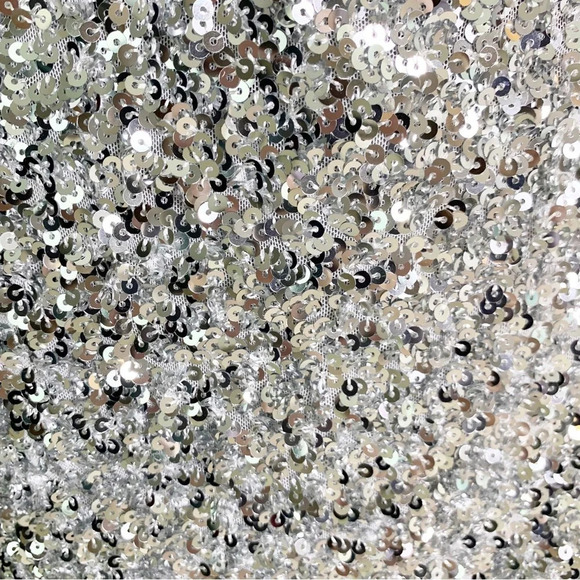 ROTATE BIRGER CHRISTENSEN Samantha Sequined Stretch Mini Wrap Dress Silver 4 - Picture 12 of 13